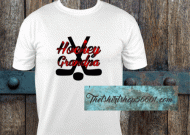 T-Shirt Hockey Grandpa Plaid Crossed Sticks