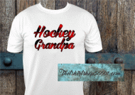 T-Shirt Hockey Grandpa Plaid 