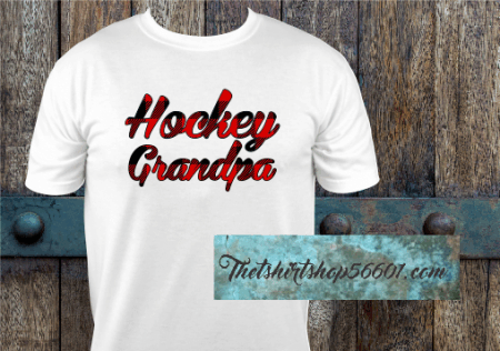 T-Shirt Hockey Grandpa Plaid 